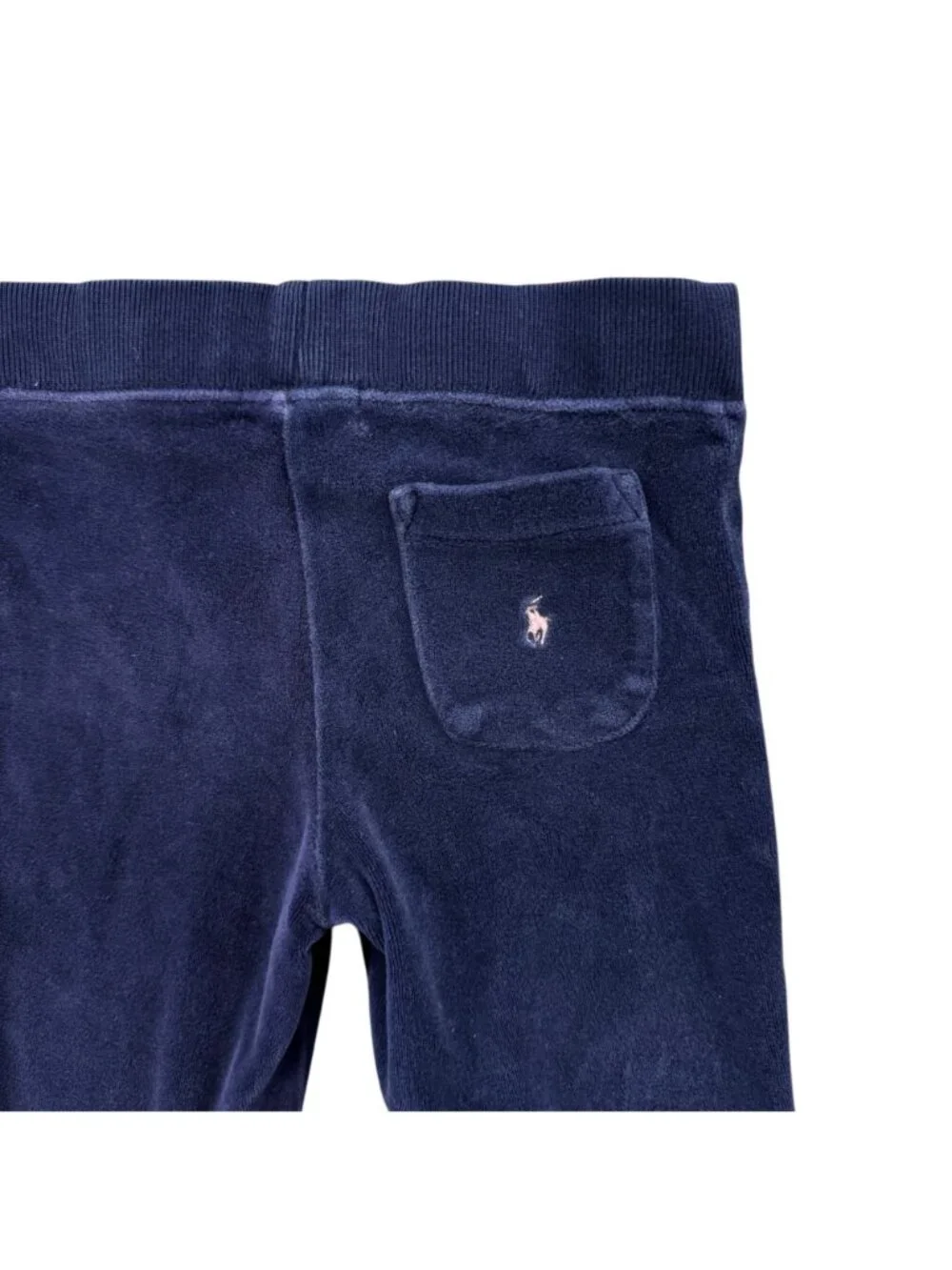 Ralph Lauren Terry Pants Girls Navy Blue Wide Leg Drawstring Casual Size 4T